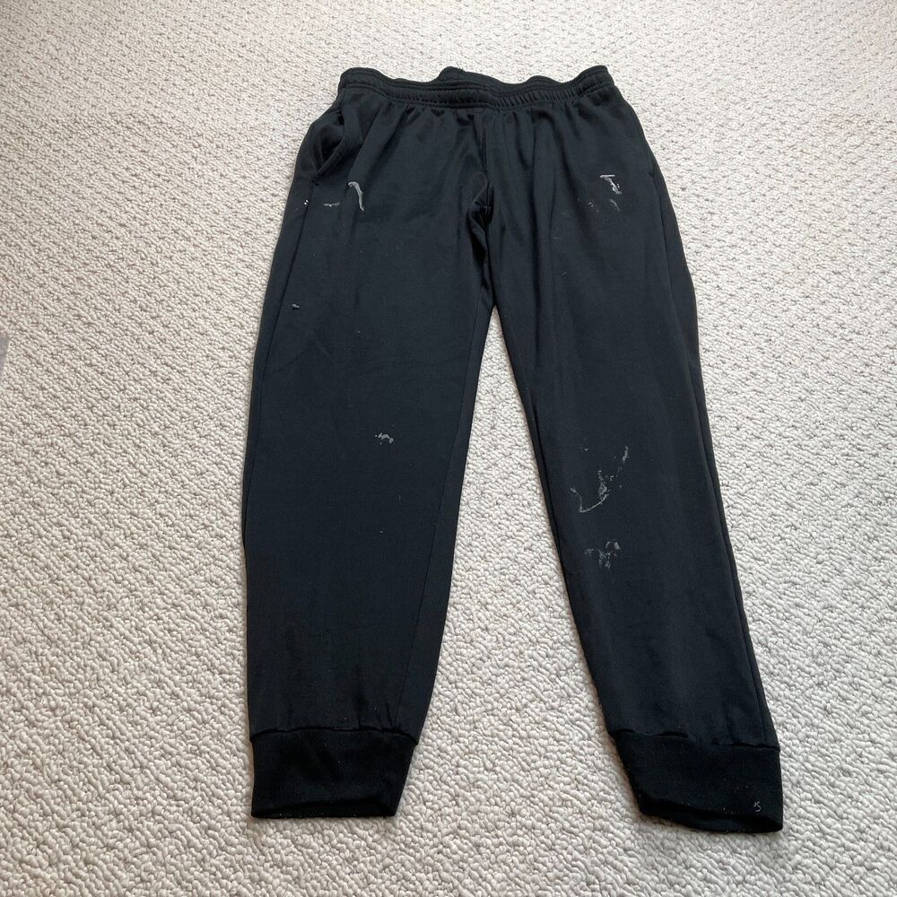 Essential Elements Sweatpants Mens XXL 2XL Black Casual Comfort 35x31 Solid Soft